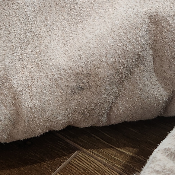 Vtg Y2K shearling penny lane leather suede overcoat large retro 70s hippie cozy - Picture 9 of 11